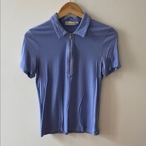 Tory Burch Periwinkle Zip Polo Shirt